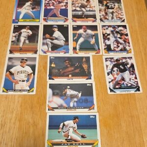 1990-1993 Topps Assorted MLB Baseball Trading Cards (Set of 13)